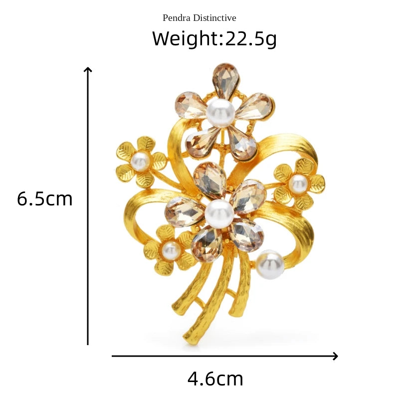 PENDRA Florielle25 Rhinestone Brooch