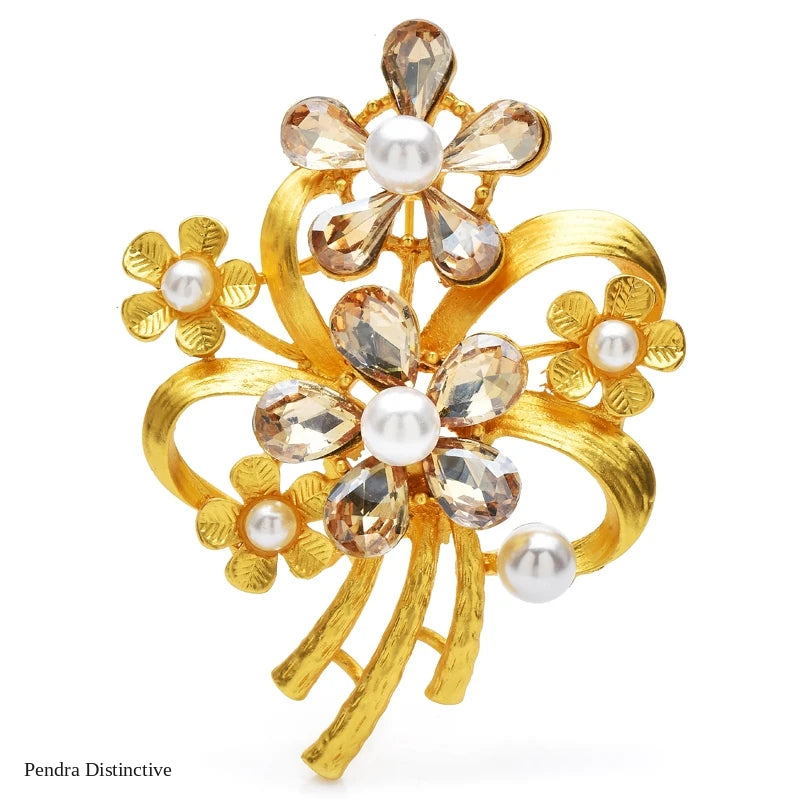 PENDRA Florielle25 Rhinestone Brooch