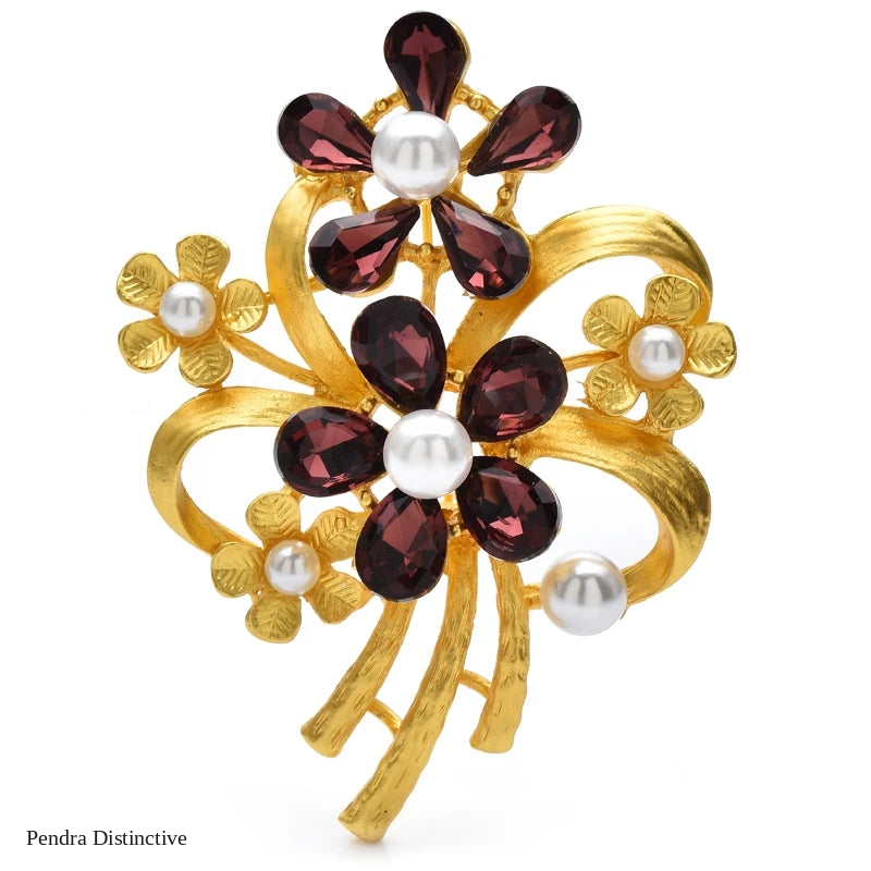 PENDRA Florielle25 Rhinestone Brooch