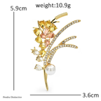 PENDRA Florielle25 Rhinestone Brooch