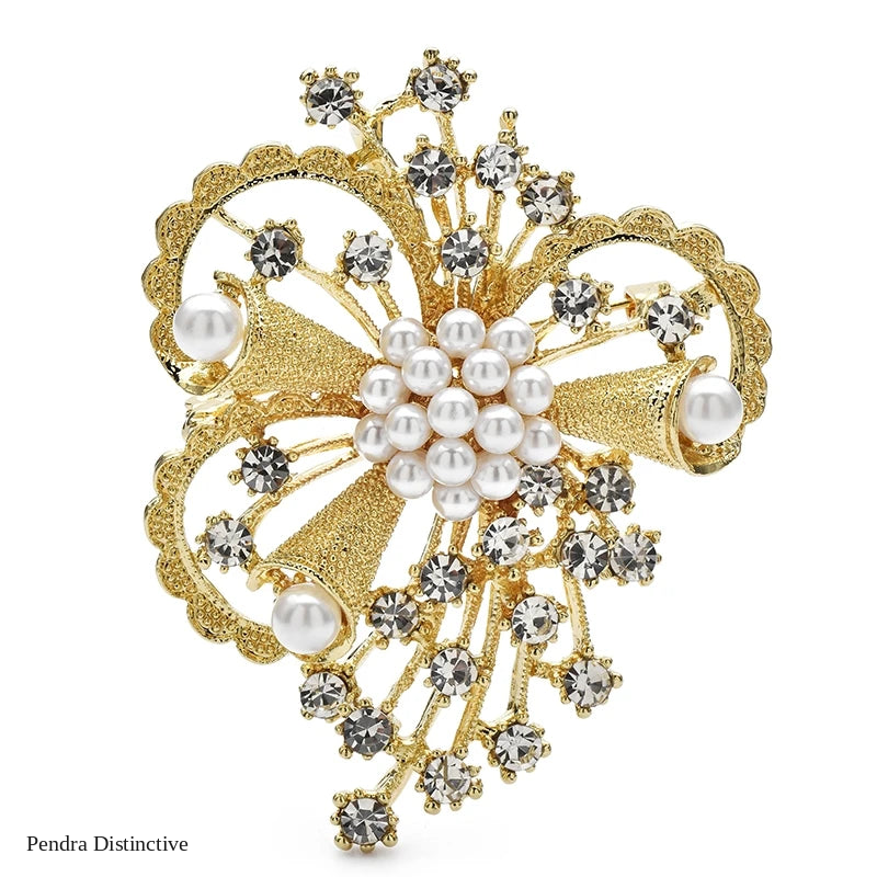 PENDRA Florielle27 Rhinestone Brooch
