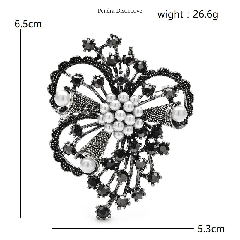 PENDRA Florielle27 Rhinestone Brooch
