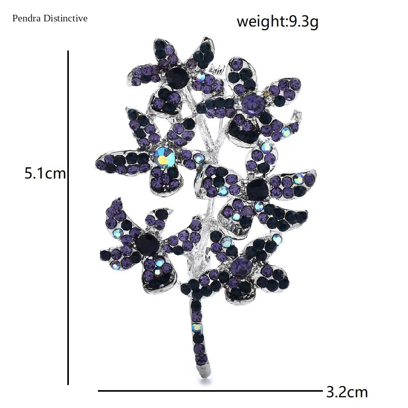 PENDRA Florielle6 Rhinestone Brooch