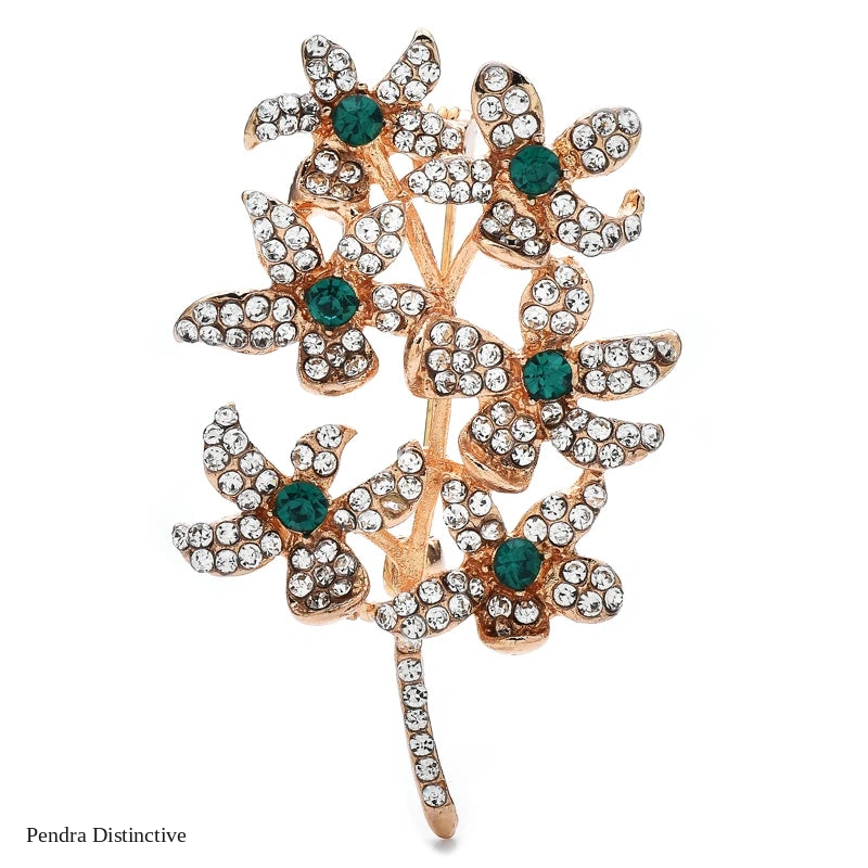 PENDRA Florielle6 Rhinestone Brooch
