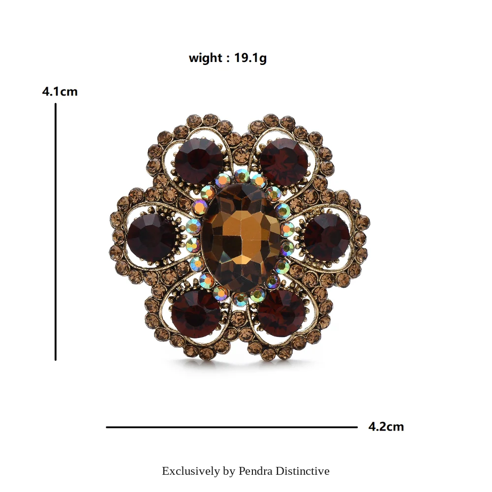 PENDRA Florielle9 Crystal Brooch