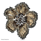 PENDRA Florienne Retro Rhinestone Flower Brooch
