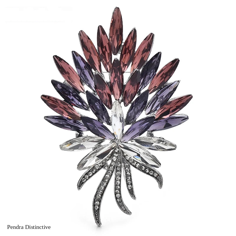 PENDRA Florina Crystal Flower Bouquet Brooch