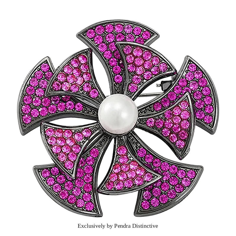 PENDRA Florina Vintage Round Flower Brooch