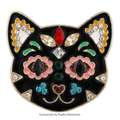 PENDRA Flower Cat Head Brooch