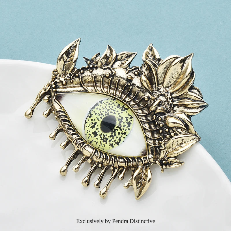 PENDRA Vintage Flower Eye Brooch