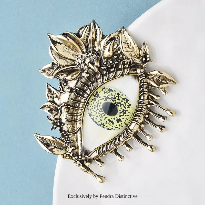 PENDRA Vintage Flower Eye Brooch