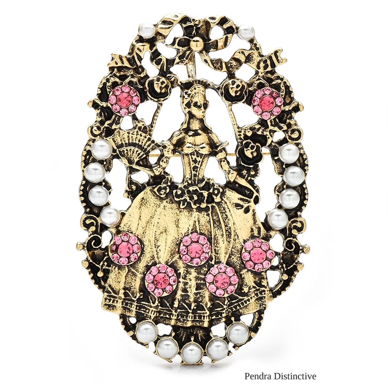 PENDRA Vintage Flowers Lady Brooch
