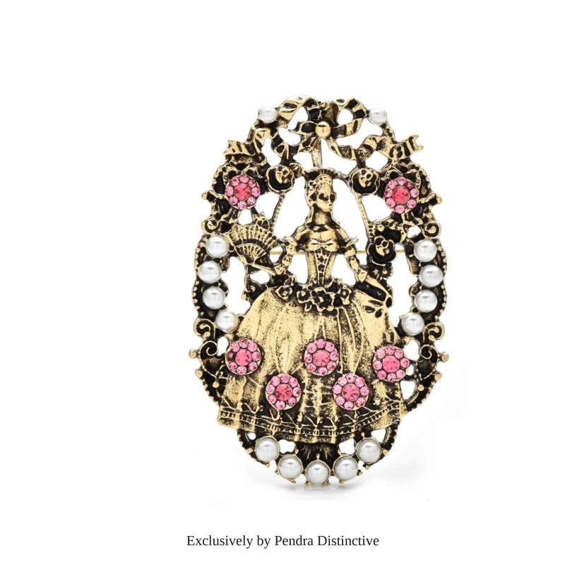 PENDRA Vintage Flowers Lady Brooch