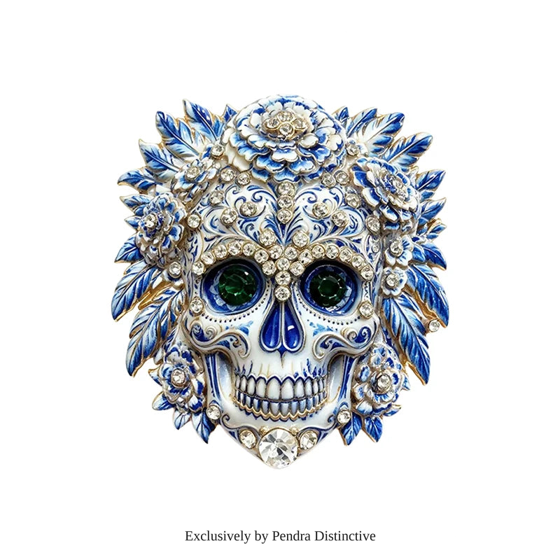 PENDRA Flowers Sugar Skull Brooch