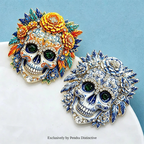 PENDRA Flowers Sugar Skull Brooch
