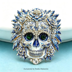 PENDRA Flowers Sugar Skull Brooch