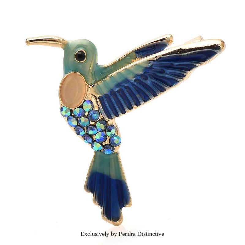 PENDRA Flying Hummingbird Brooch