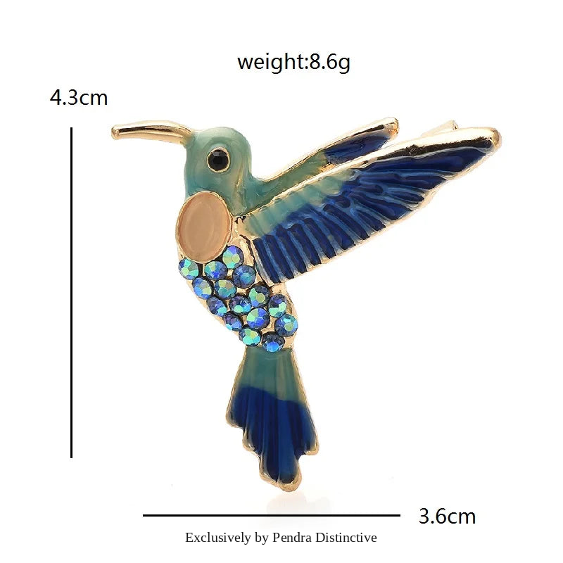 PENDRA Flying Hummingbird Brooch