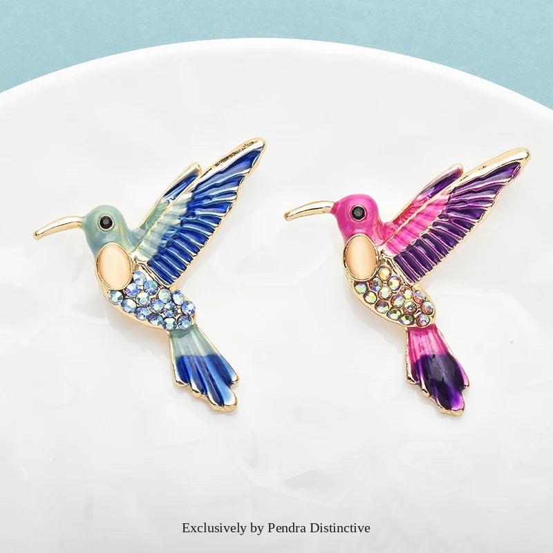 PENDRA Flying Hummingbird Brooch