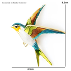 PENDRA Flying Swallow Enamel Bird Brooch