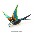 PENDRA Flying Swallow Enamel Bird Brooch