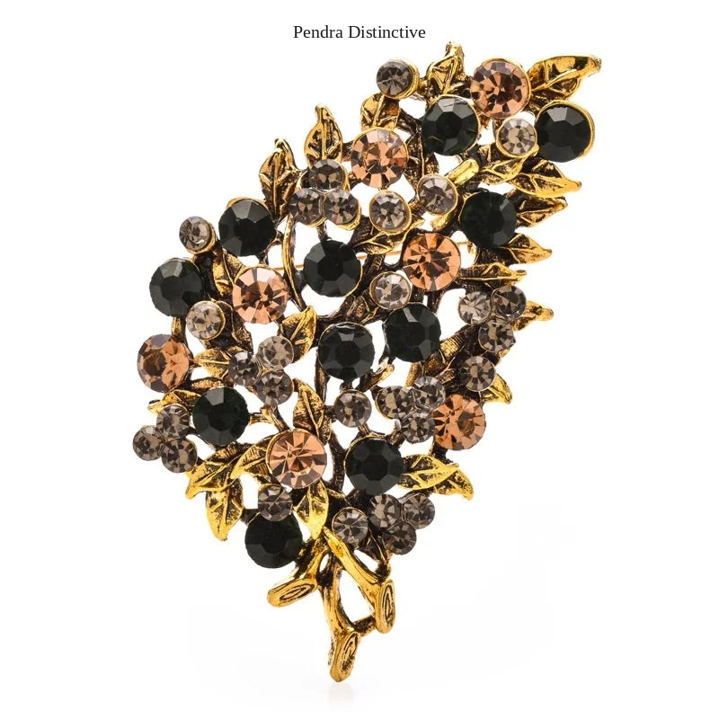 PENDRA Folibird Leaf and Bird Brooch