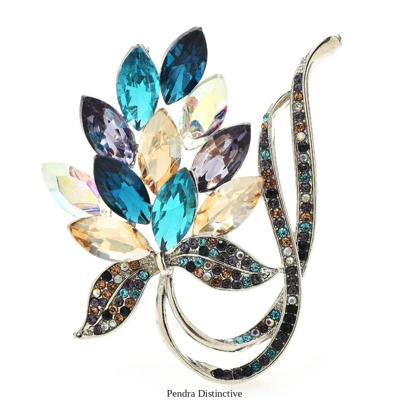 PENDRA Folibird Leaf and Bird Brooch
