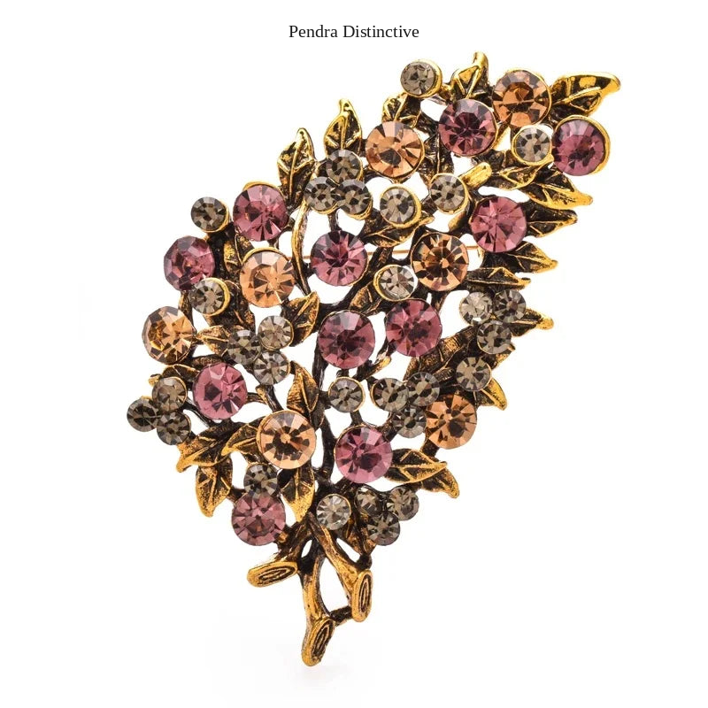 PENDRA Folibird Leaf and Bird Brooch