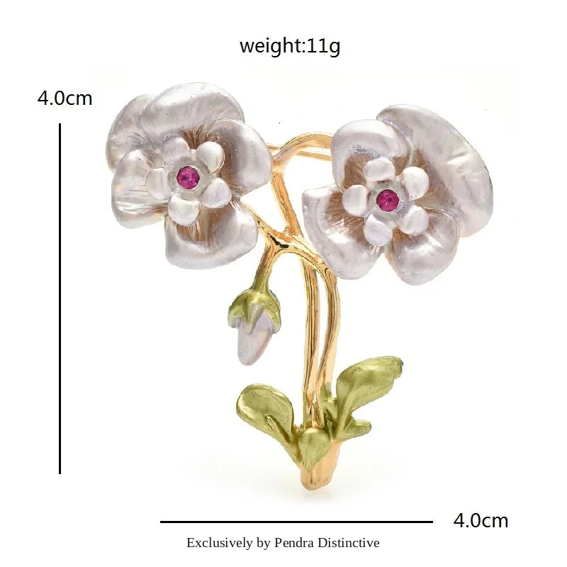 PENDRA Folibird Leaf and Bird Brooch