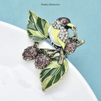 PENDRA Fruitbird Cute Fruit and Bird Brooch