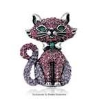 PENDRA Full Rhinestone Cat Brooch