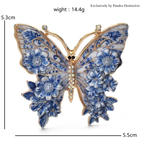 PENDRA Garden Butterfly Flower Brooch