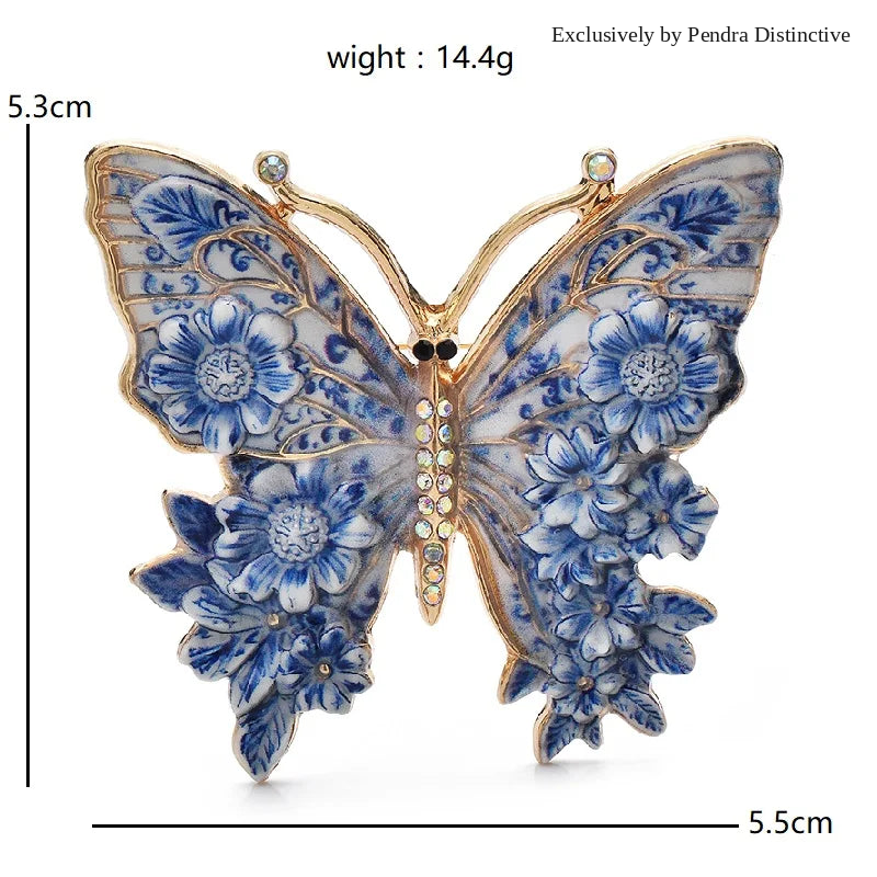 PENDRA Garden Butterfly Flower Brooch