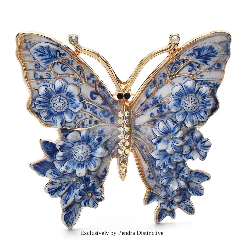PENDRA Garden Butterfly Flower Brooch