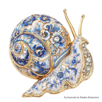 PENDRA Garden Snail Rhinestone Enamel Brooch