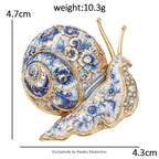 PENDRA Garden Snail Rhinestone Enamel Brooch
