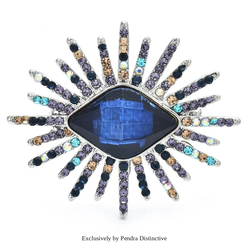 PENDRA Gaze Sparkling Crystal Eye Brooch