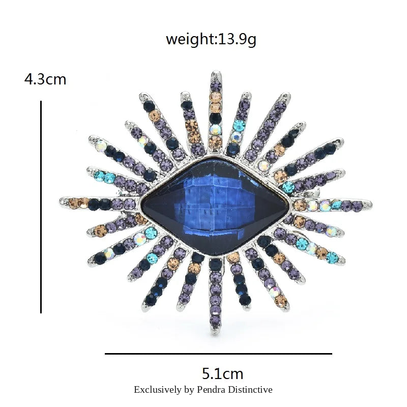 PENDRA Gaze Sparkling Crystal Eye Brooch