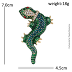 PENDRA Gecko Gleam Enamel Rhinestone Gecko Brooch