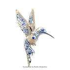 PENDRA Gemwing Rhinestone Hummingbird Brooch