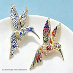 PENDRA Gemwing Rhinestone Hummingbird Brooch