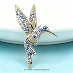 PENDRA Gemwing Rhinestone Hummingbird Brooch