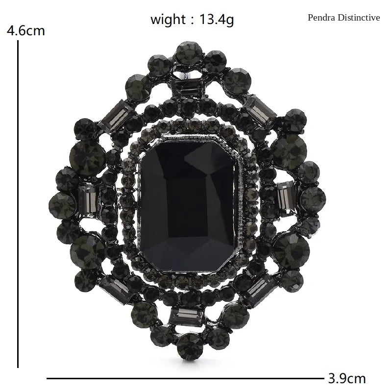 PENDRA Geometra Crystal Royal Geometric Brooch