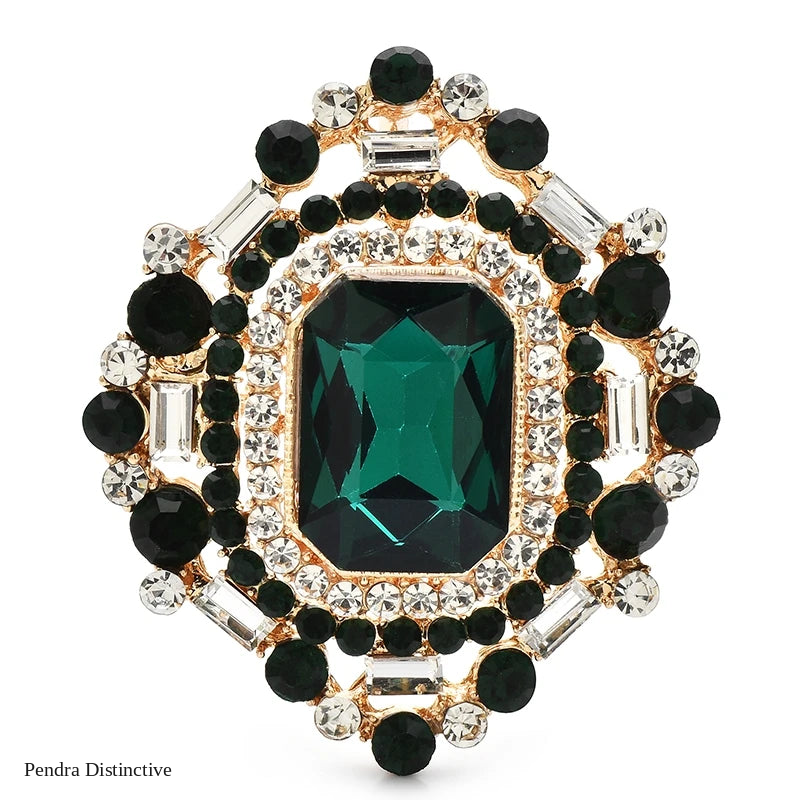 PENDRA Geometra Crystal Royal Geometric Brooch