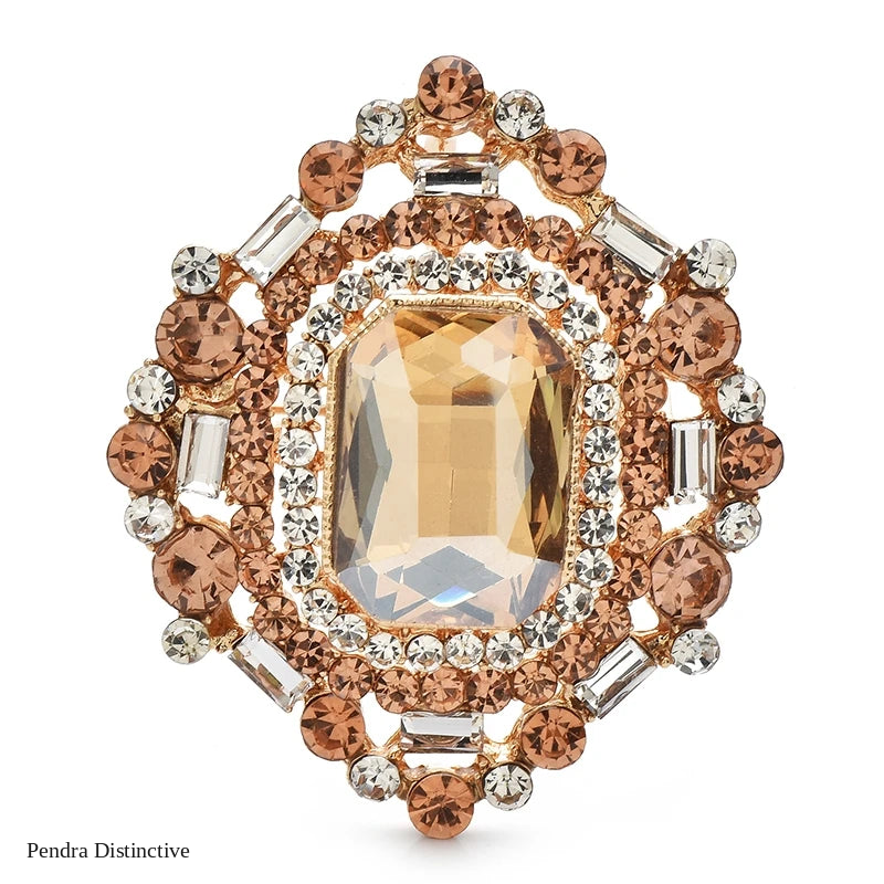 PENDRA Geometra Crystal Royal Geometric Brooch