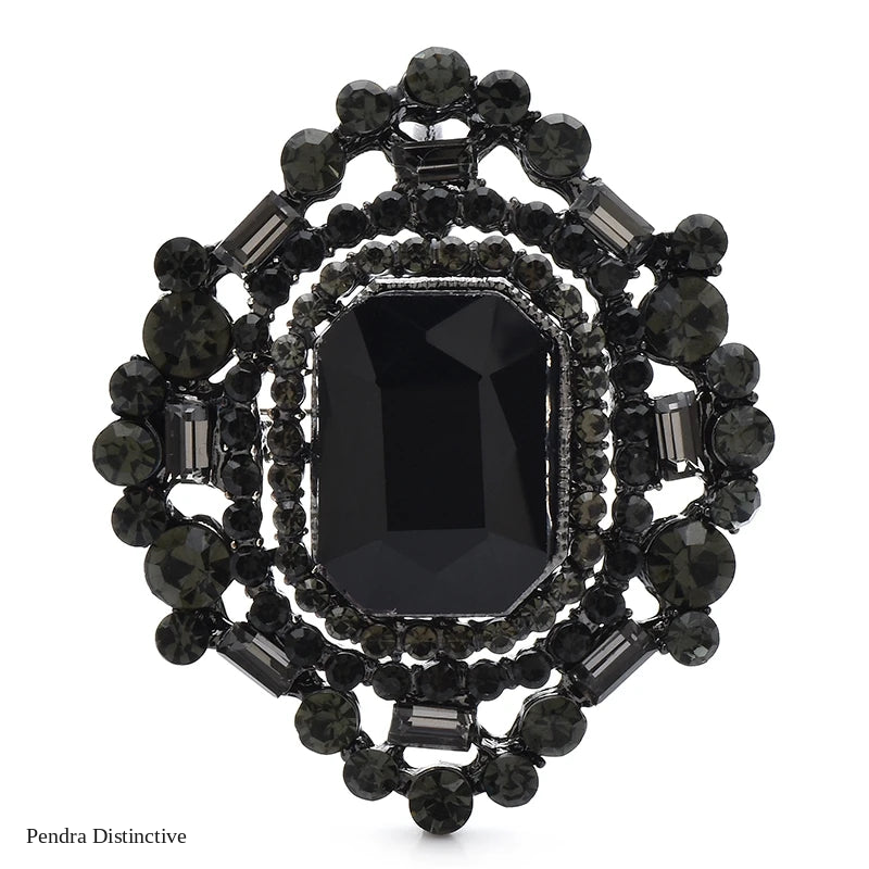PENDRA Geometra Crystal Royal Geometric Brooch