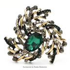 PENDRA Geometra Retro Crystal Geometric Flower Brooch