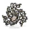 PENDRA Geometra Retro Crystal Geometric Flower Brooch