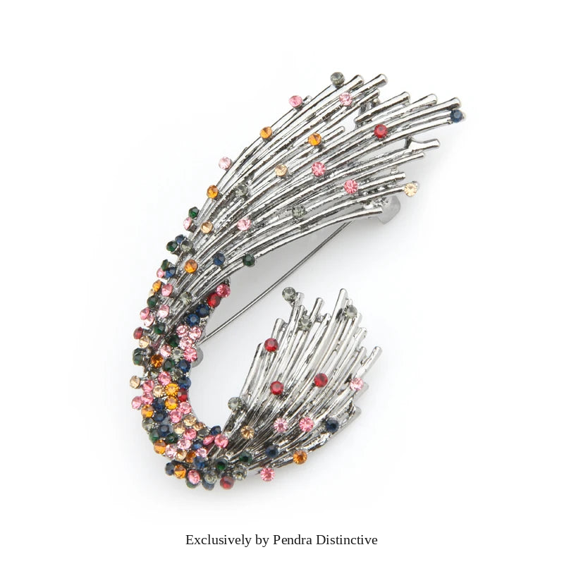 PENDRA Geometra Rhinestone Geometric Brooch
