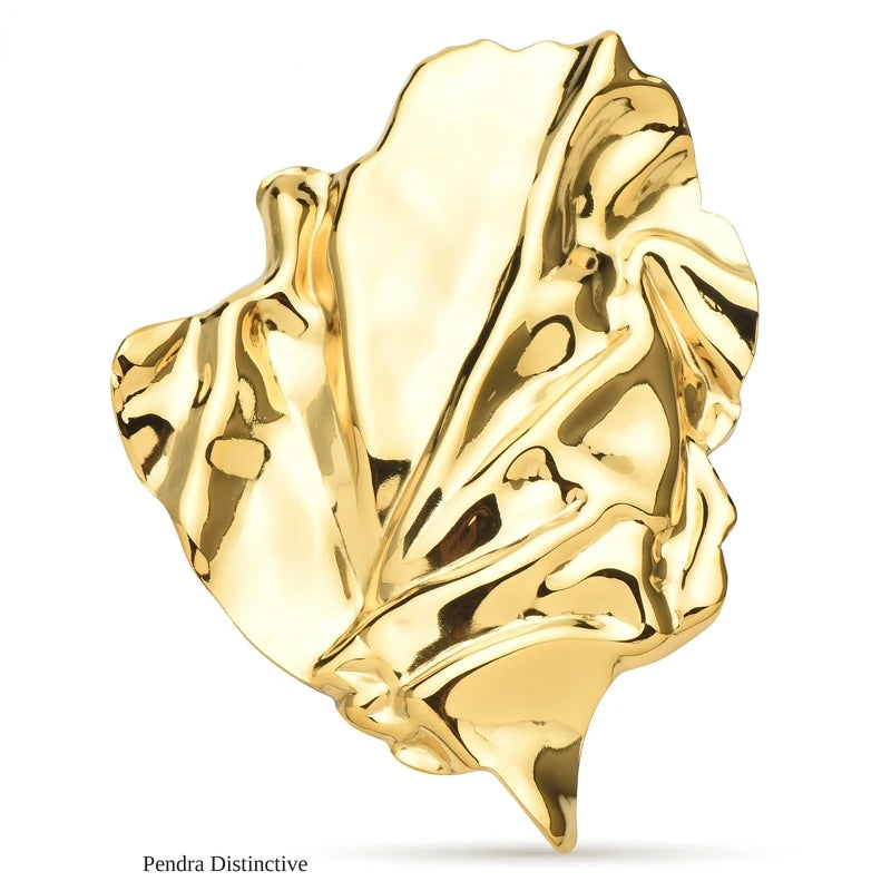 PENDRA Stainless Steel Geometric Leaf Big Size Brooch